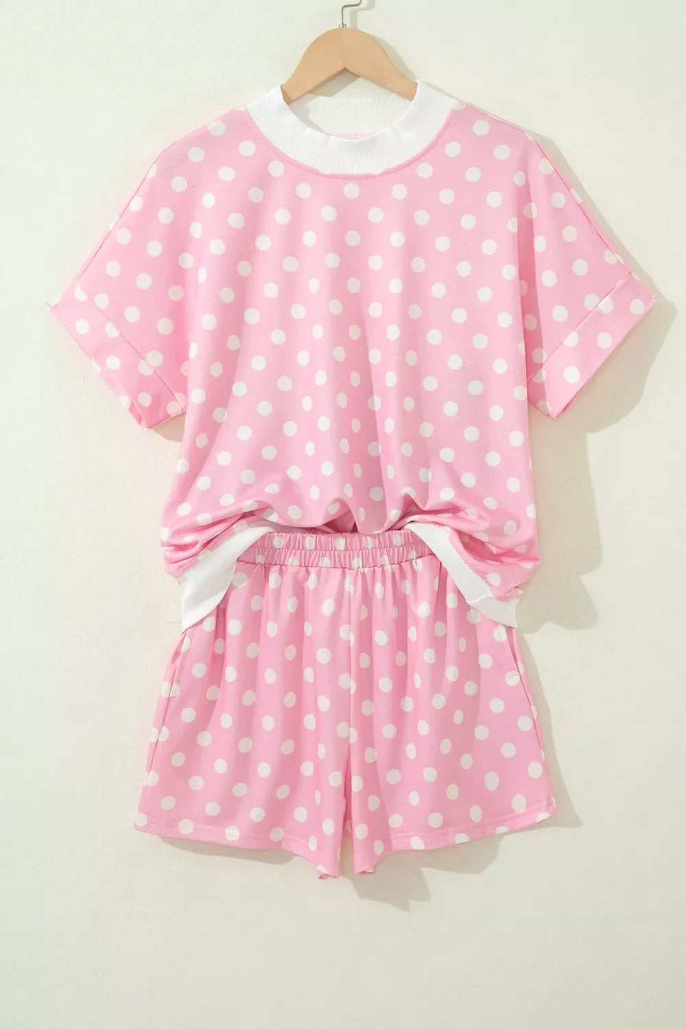 Polka Dot Short Sleeve Top and Shorts Set