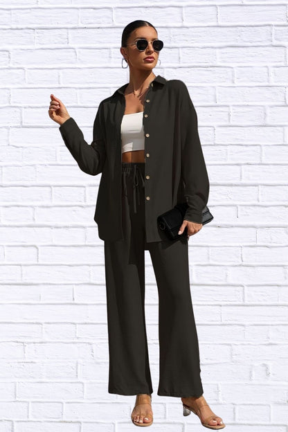 Button Up Shirt & Pants Set | Women’s Matching Outfit
