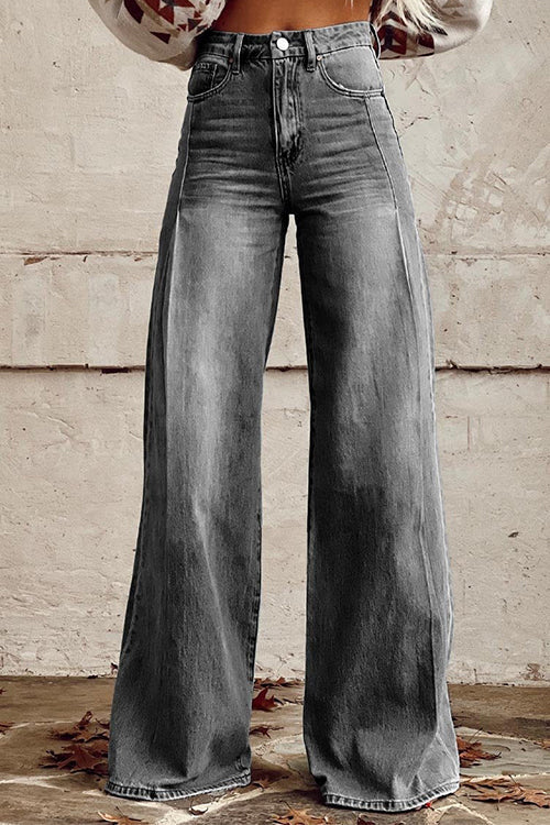 Distressed Wide Leg Fashion Denim Pants