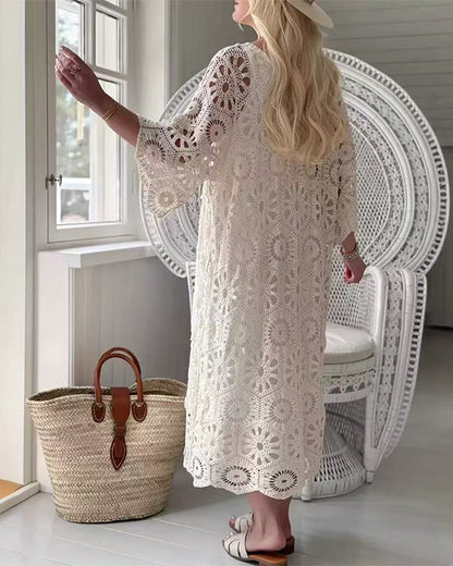 Clidress Boho Cover Up Crochet Dress