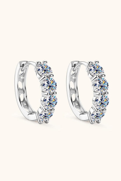 2.4 Carat Moissanite Huggie Earrings