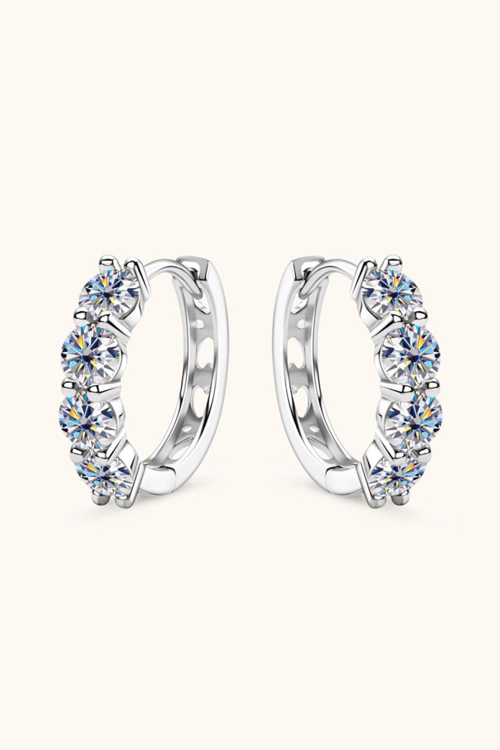 2.4 Carat Moissanite Huggie Earrings