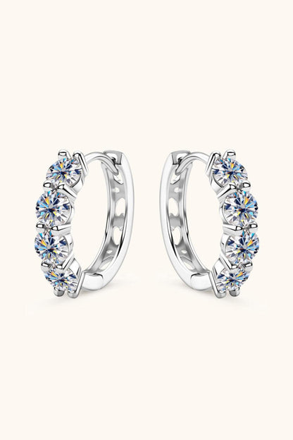 2.4 Carat Moissanite Huggie Earrings