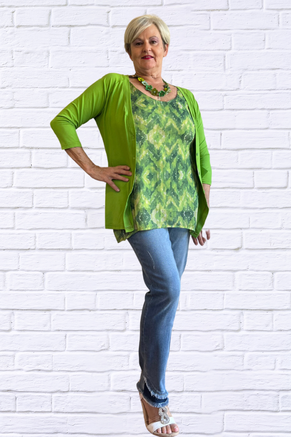 Sleeveless Swing Cami Lime Green 36