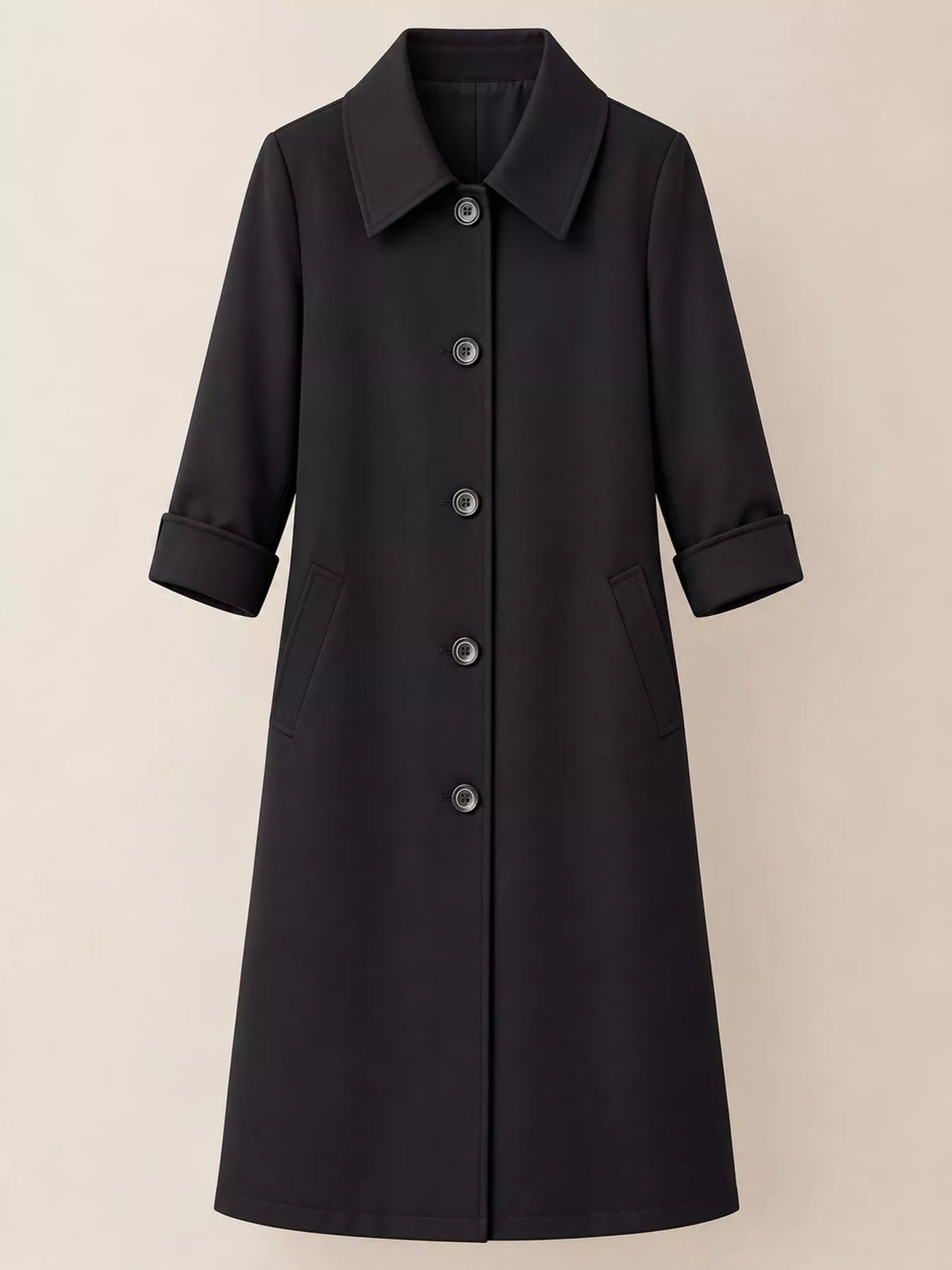 Plus Size Button Up Longline Coat