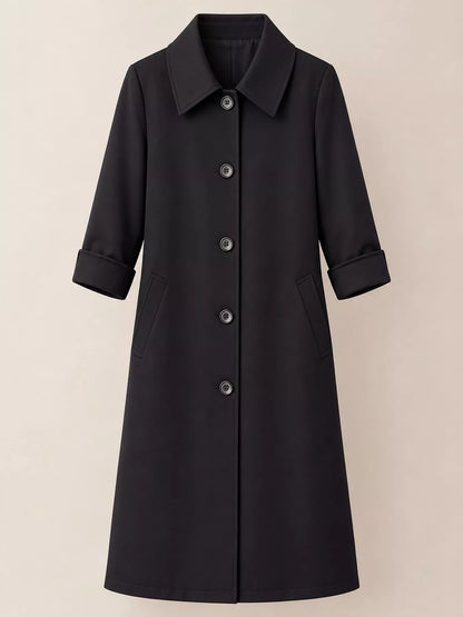 Plus Size Button Up Longline Coat