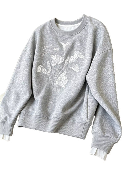Floral Crew Neck Sweatshirt