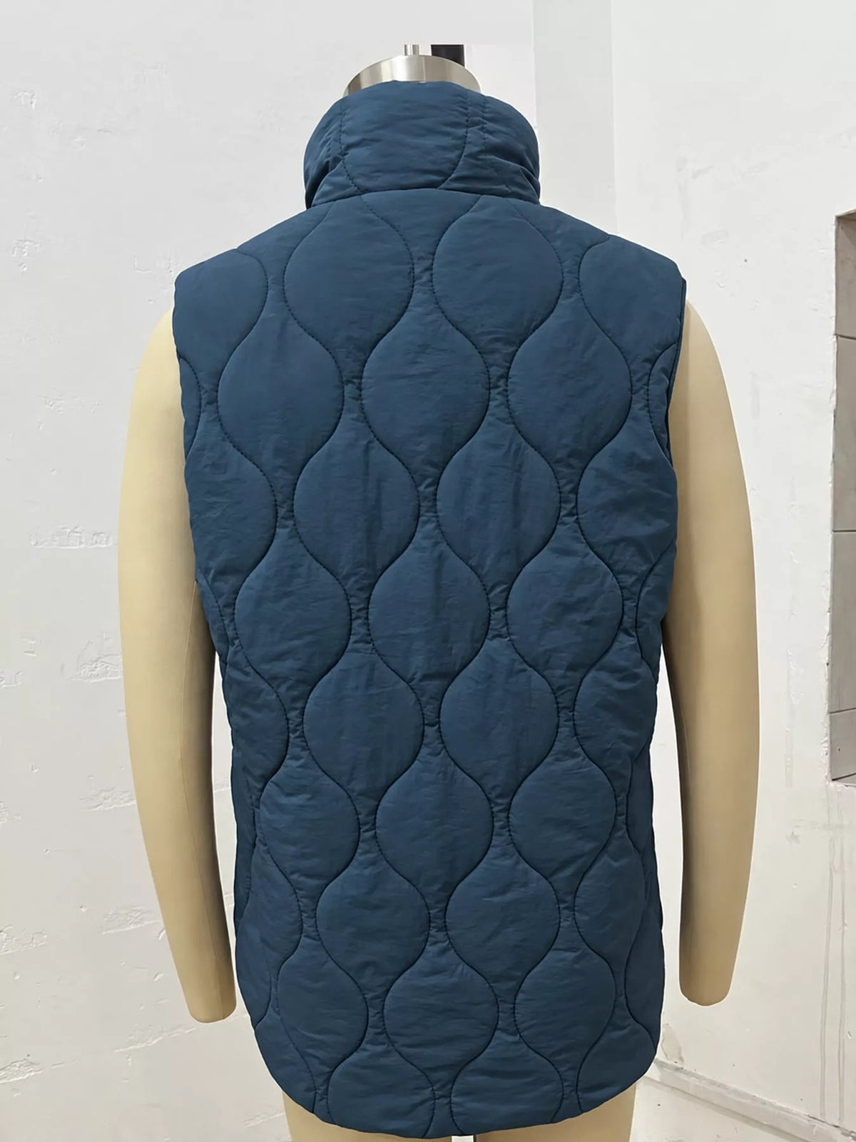 Quilted Snap Button Vest Coat