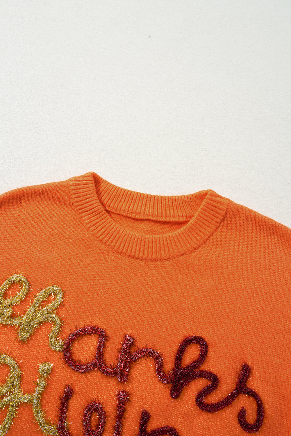 Thanksgiving Round Neck Dropped Shoulder Sweater