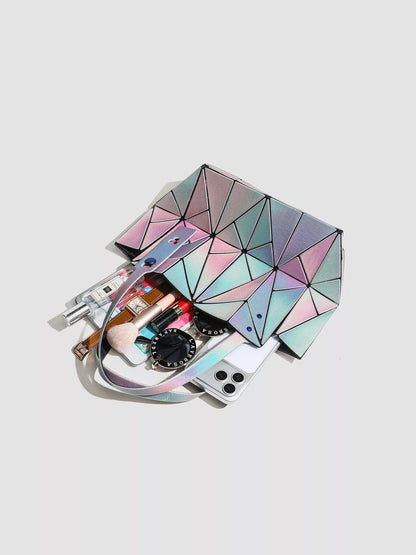 Geometric Iridescent Shoulder Bag