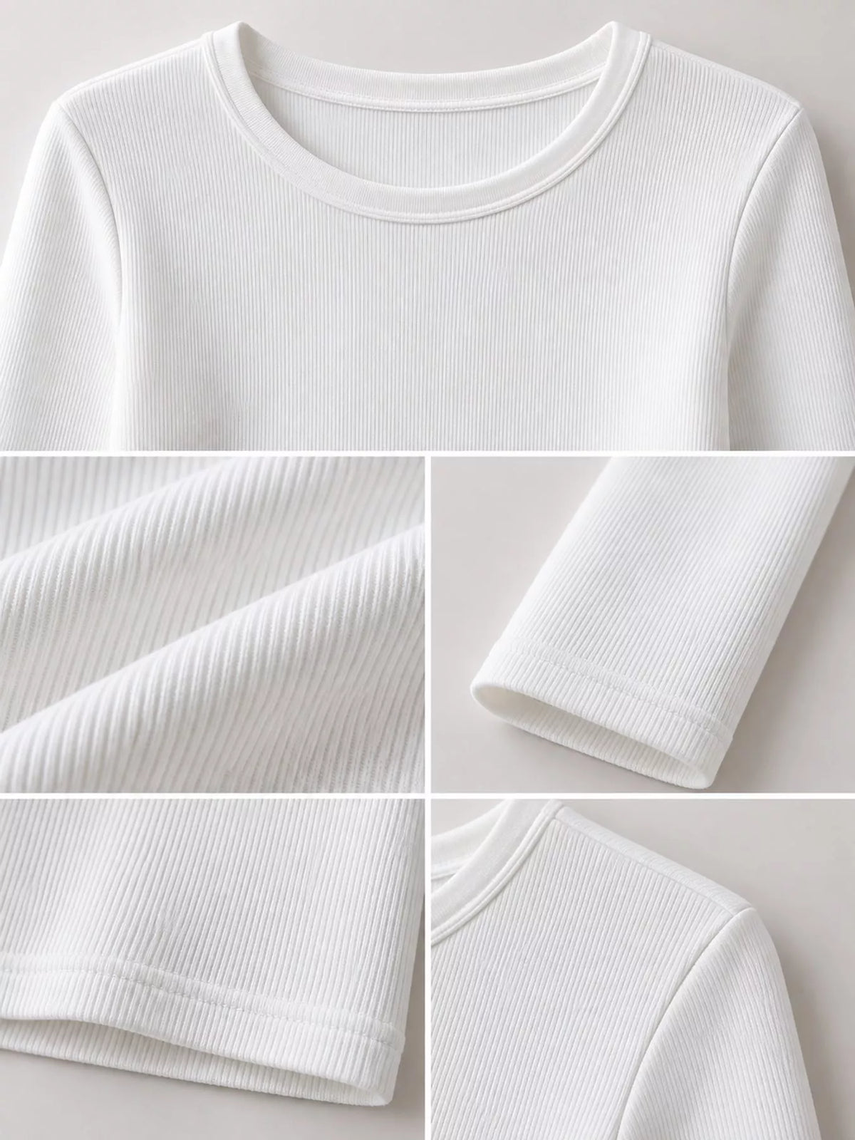 Minimalist Slim-Fit Long Sleeve Crew Neck T-Shirt
