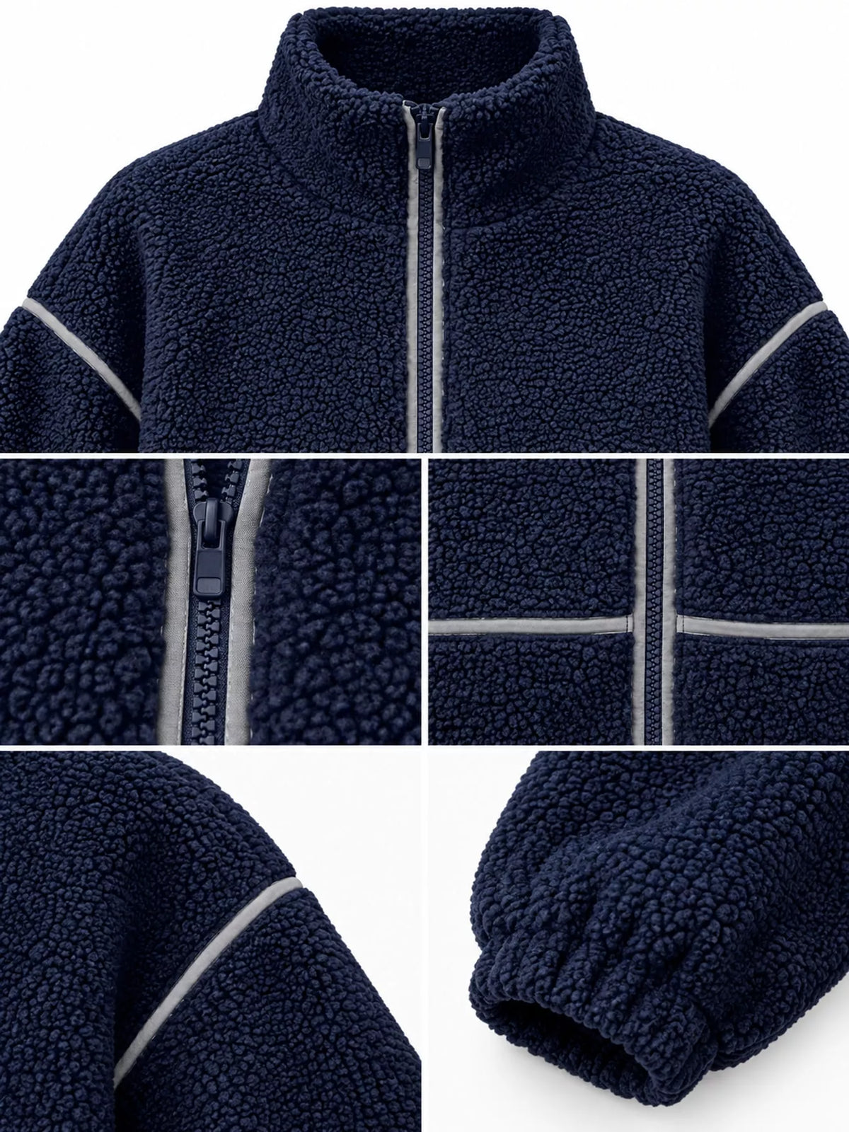 Stand Collar Cozy Sherpa Fleece Zip-Up Jacket