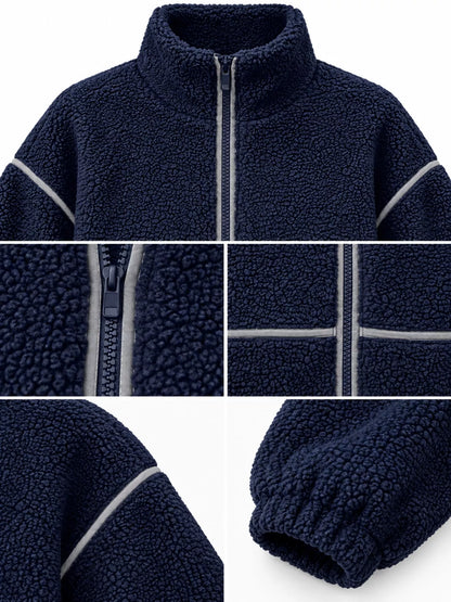 Stand Collar Cozy Sherpa Fleece Zip-Up Jacket