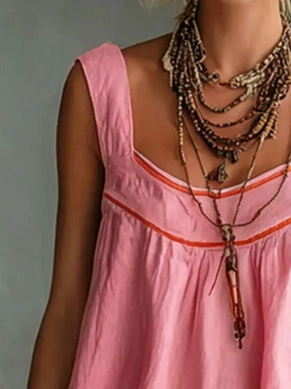 Full Size Sleeveless Tiered Mini Dress Plus Size