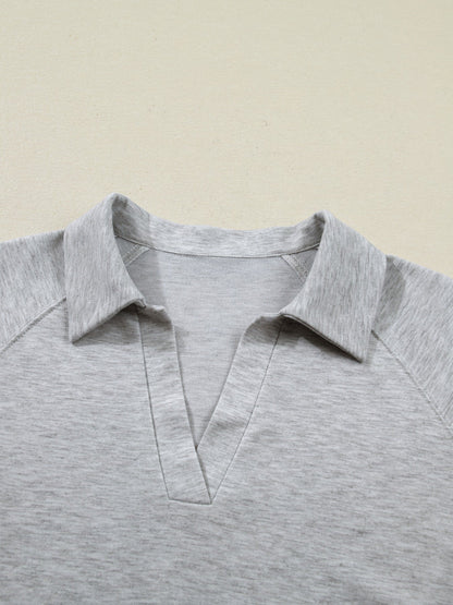 Polo Collar Short Sleeve Top and Shorts Set