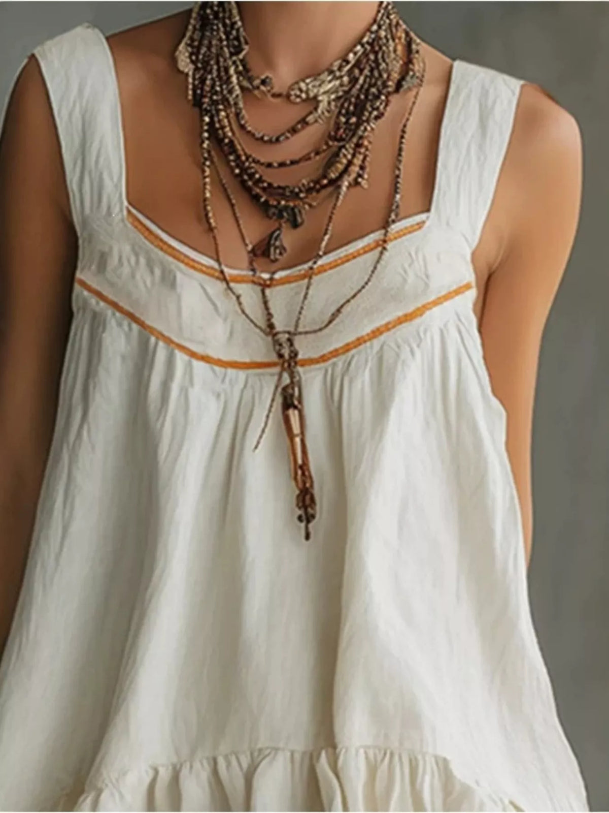 Full Size Sleeveless Tiered Mini Dress Plus Size