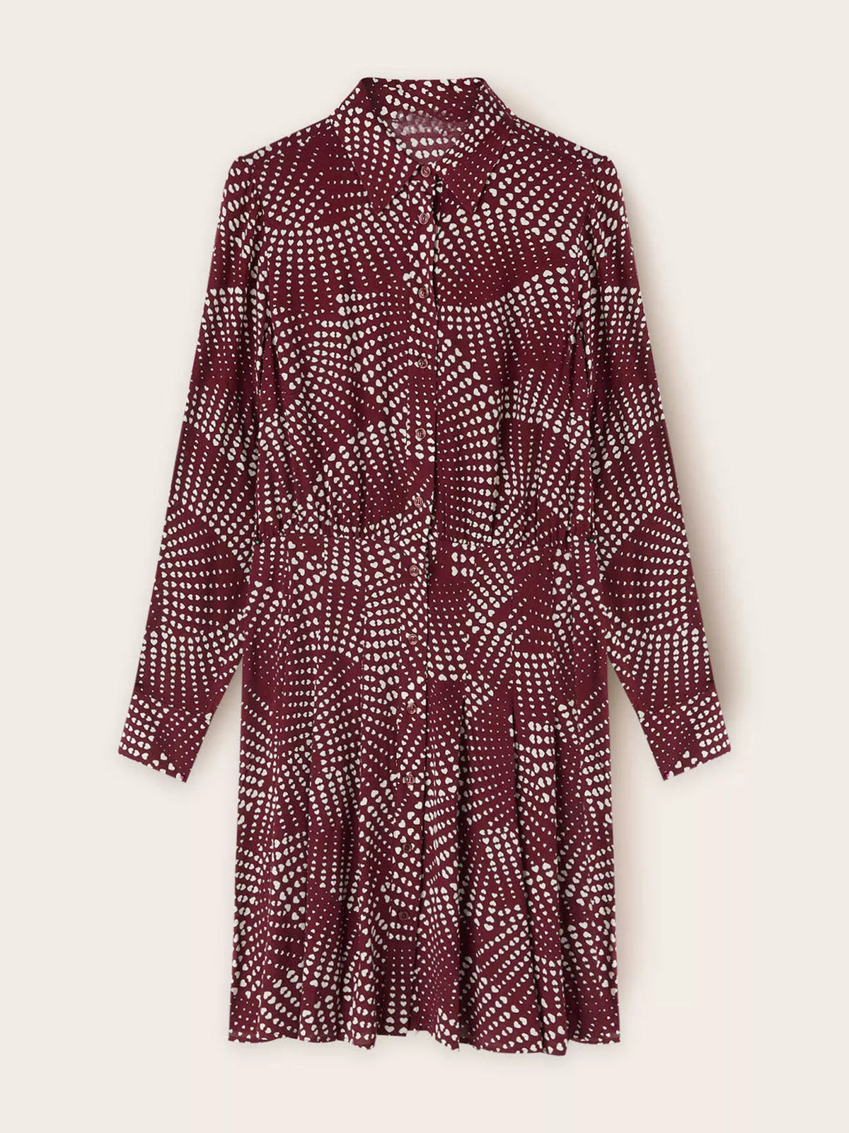 Printed Long Sleeve Mini Shirt Dress