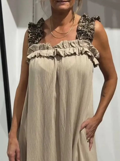 Full Size Ruffled Strap Flowy Maxi Dress Plus Size