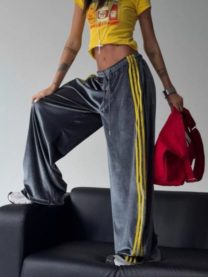 Velvet Wide-Leg Pants