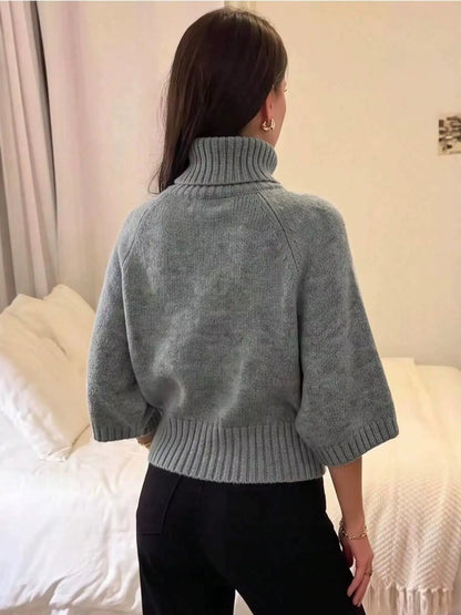 Turtleneck Batwing Sleeve Sweater