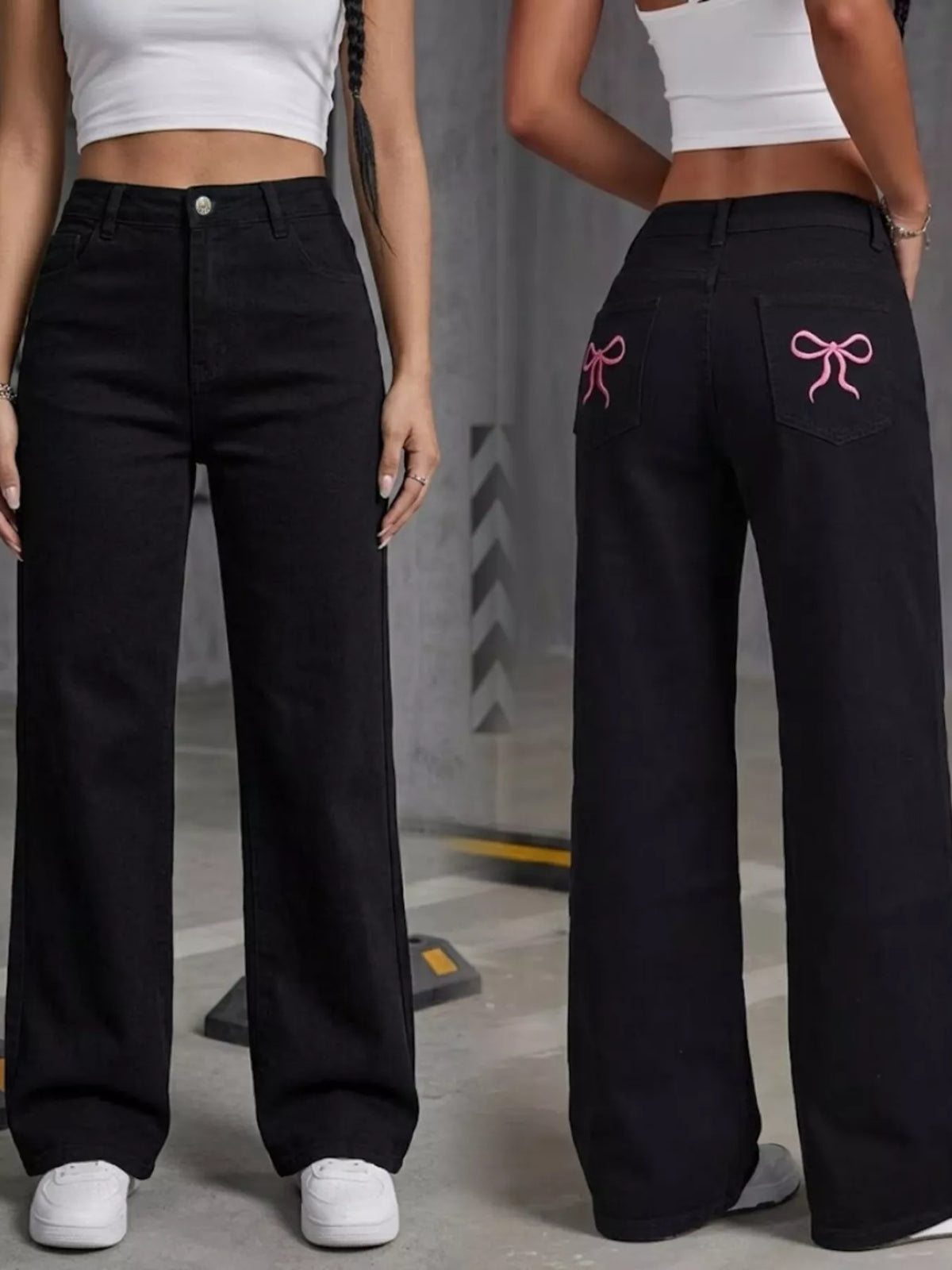High-Waisted Wide-Leg Jeans