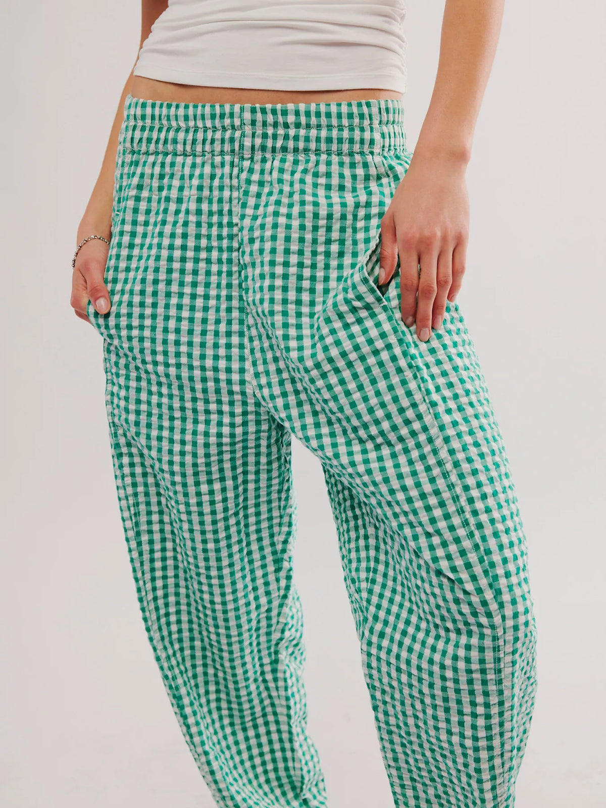 Gingham Relaxed Fit Pants