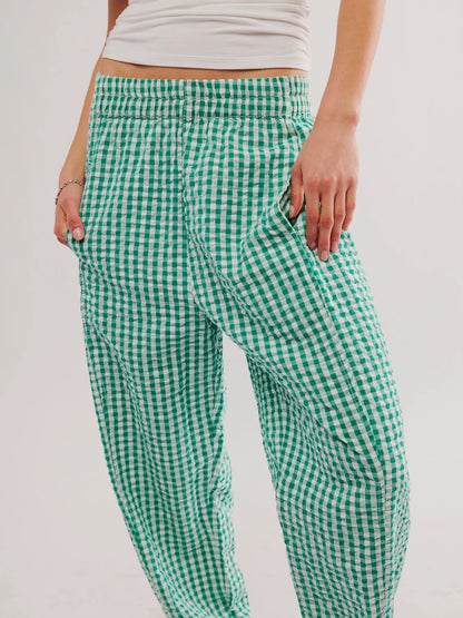 Gingham Relaxed Fit Pants