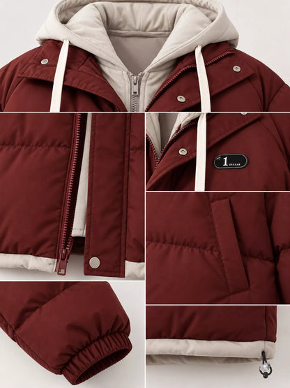 Zip Up Hooded Puffer Outerwear