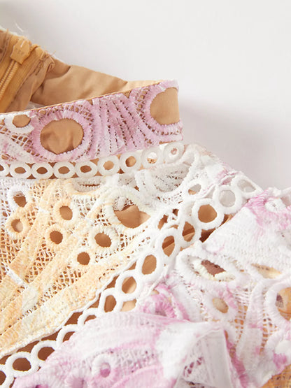 Floral Lace Detail Maxi Dress
