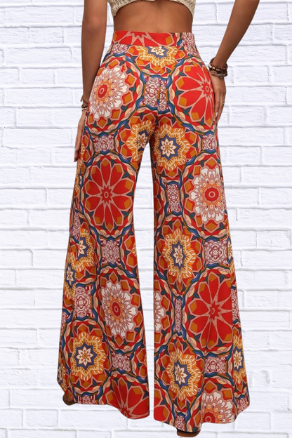 Printed Wide Leg Pants