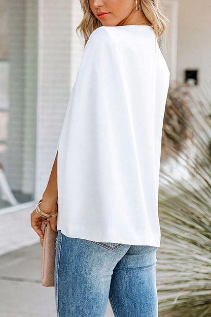 Open Front Split Sleeves Cape Jacket