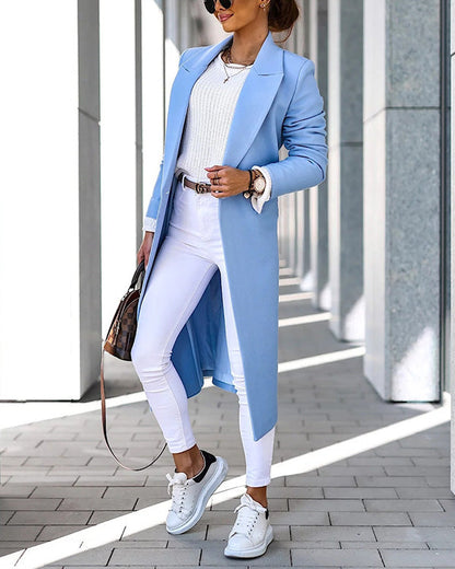 Clidress British Style Single Breasted Woolen Coat