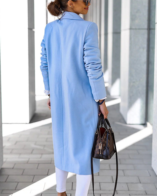 Clidress British Style Single Breasted Woolen Coat
