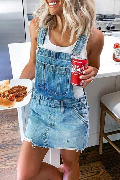 Clidress Cool Overall Denim Dress