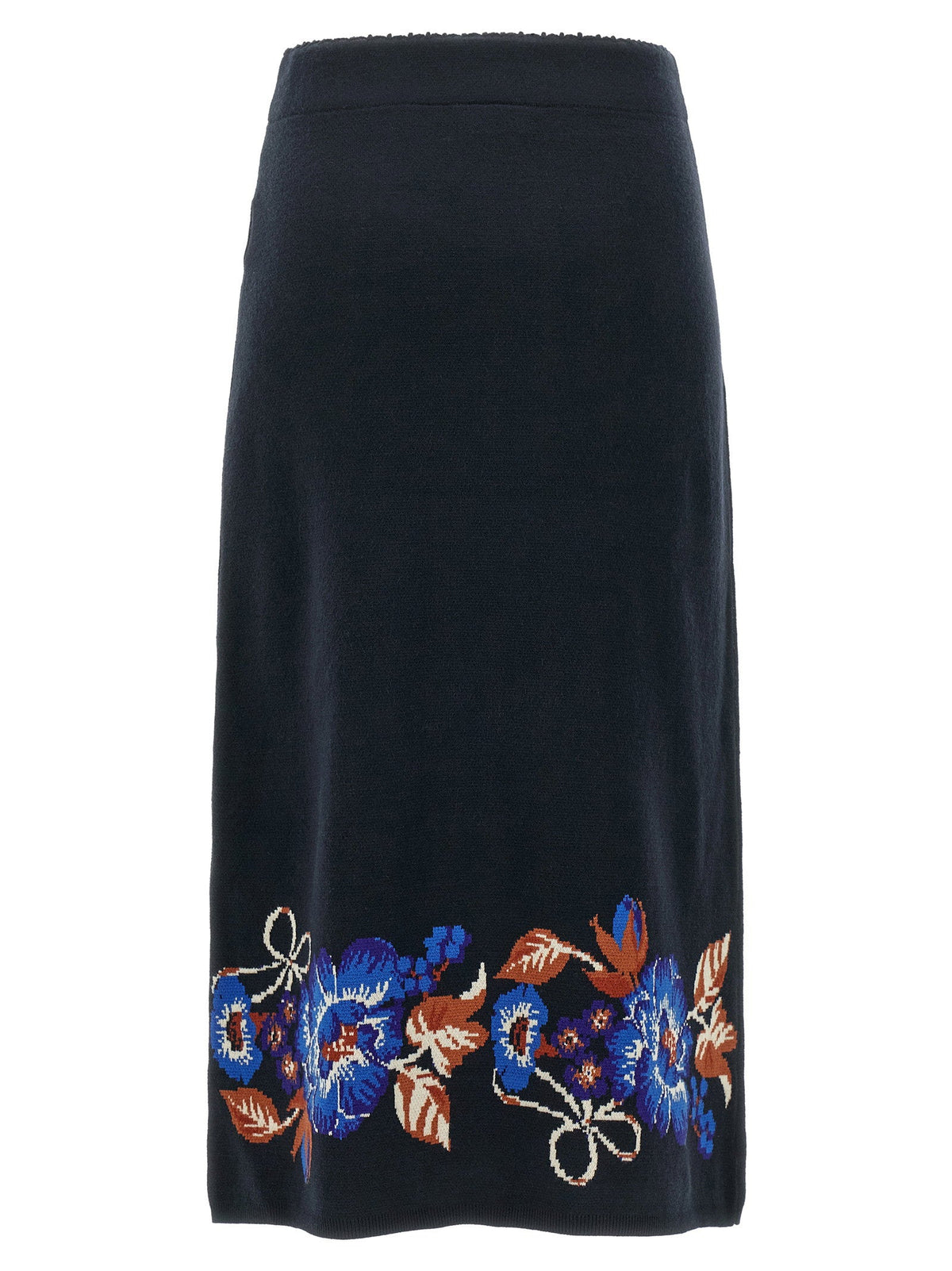 Farm Rio Bow Garden Knit Intarsia Skirt