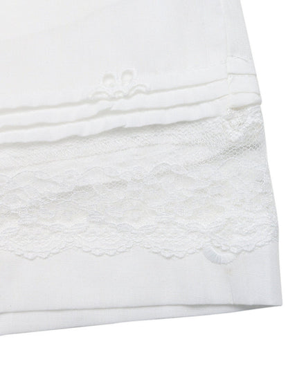 Embroidered Lace Hem Shorts
