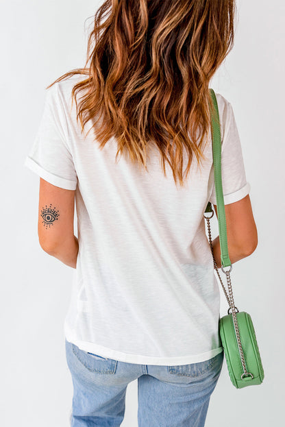 White Lucky and Caffeinated Clover Graphic St Patrick Tee