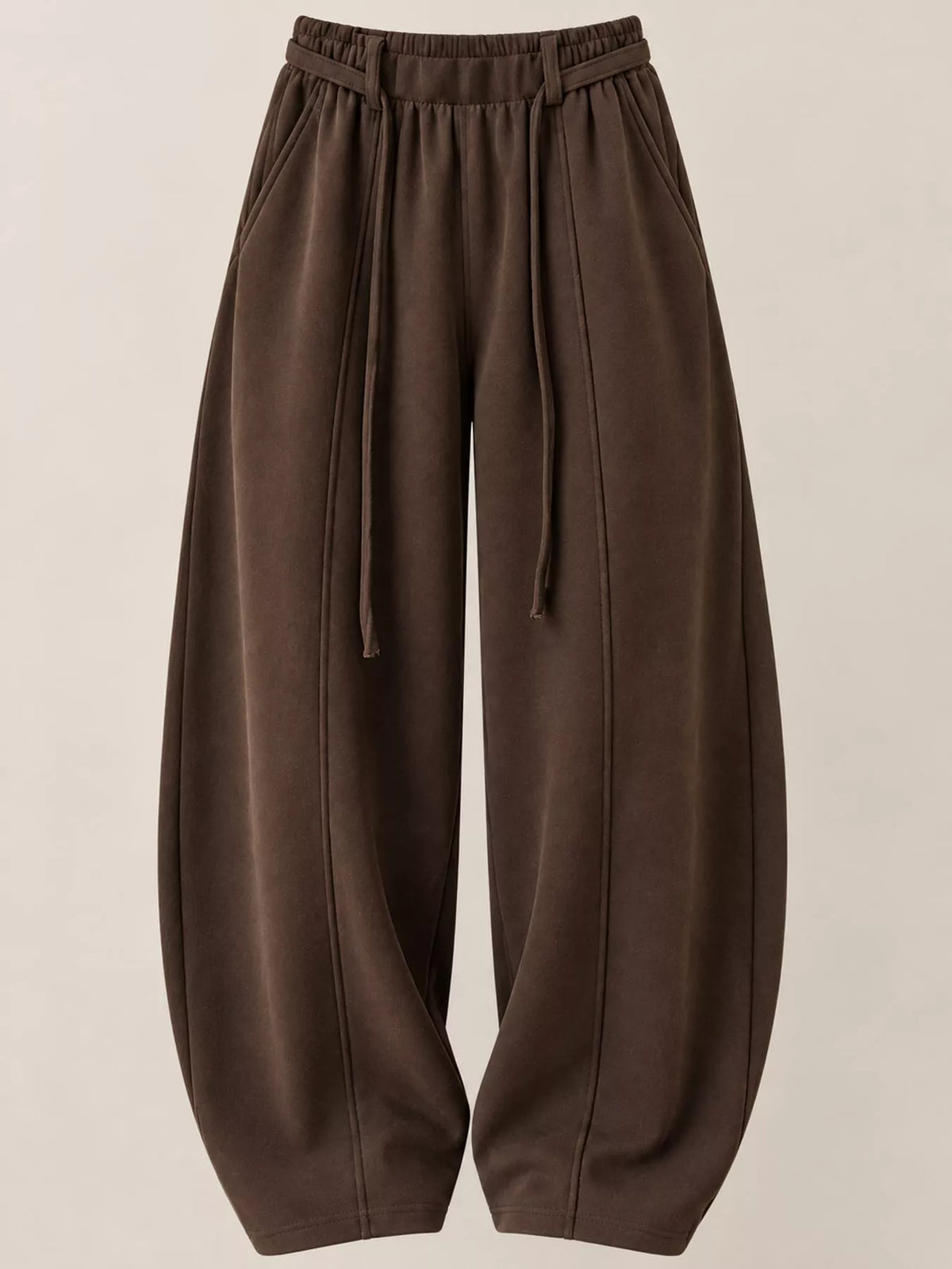 Drawstring Wide-Leg Casual Pants