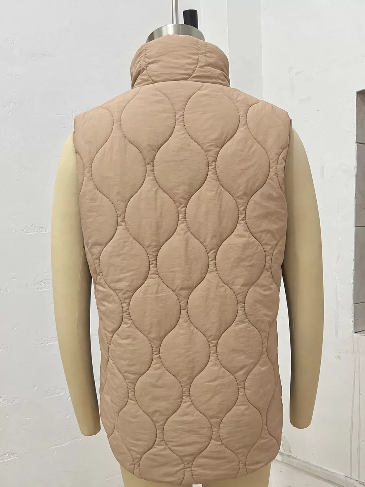 Quilted Snap Button Vest Coat