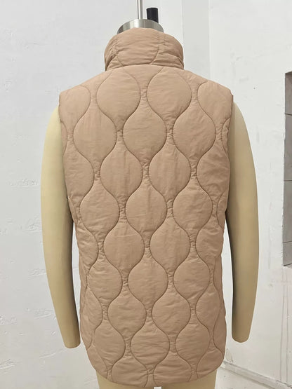 Quilted Snap Button Vest Coat