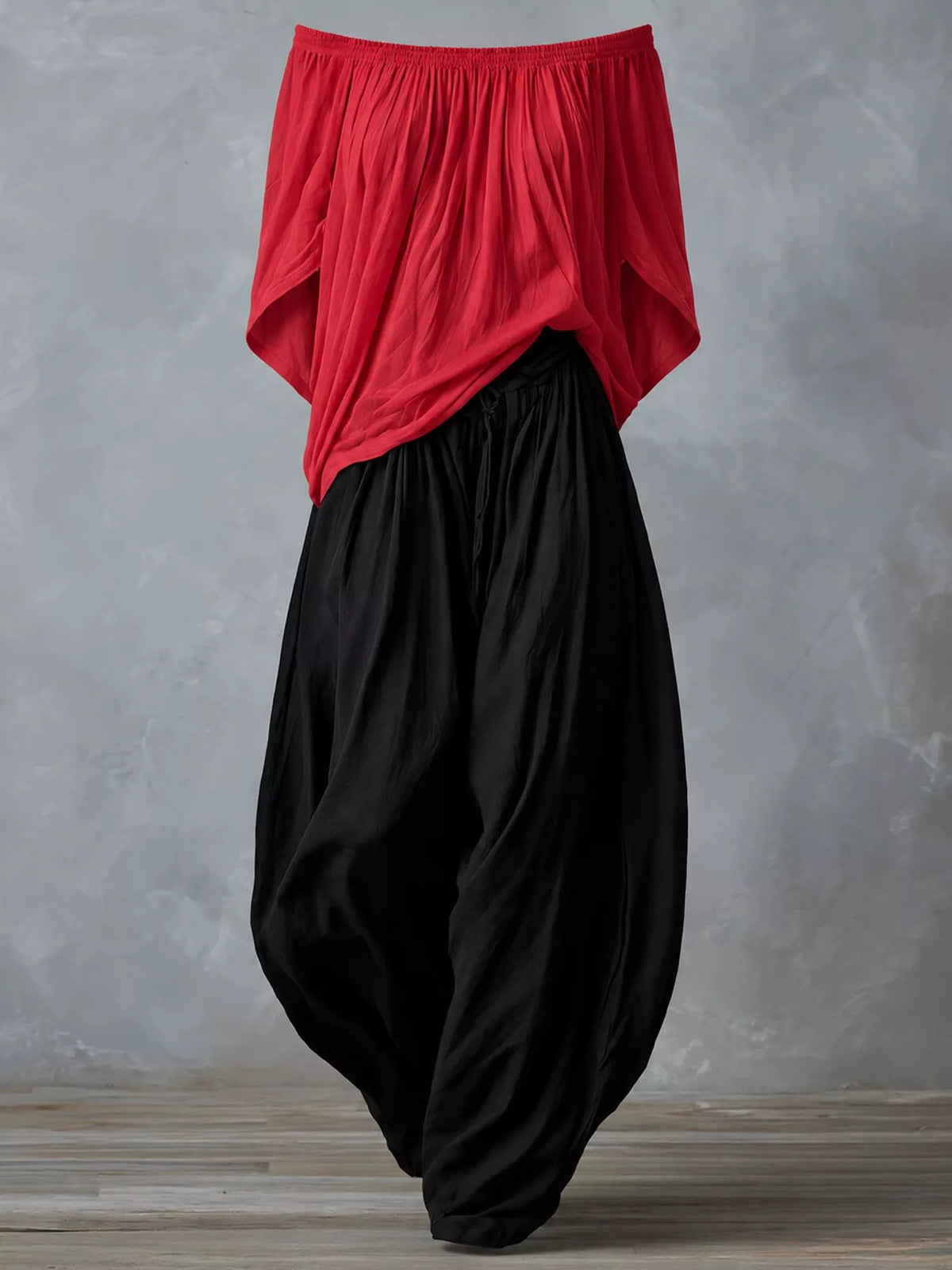 Full Size Off-Shoulder Top and Wide-Leg Harem Pants Set Plus Size