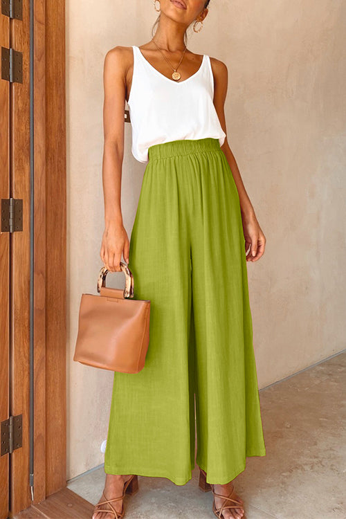Elastic Waist Wide Leg Palazzo Pants