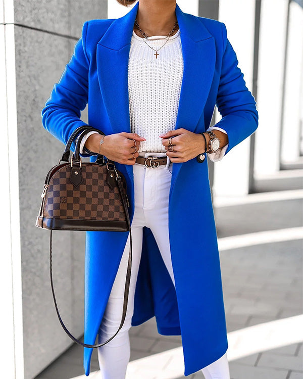 Clidress British Style Single Breasted Woolen Coat