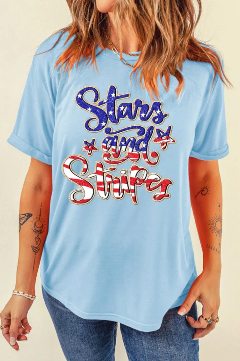 Stars And Stripes Patriotic Graphic T-Shirt
