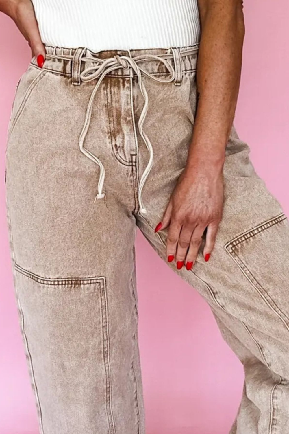 Acid Wash Wide Leg Jeans