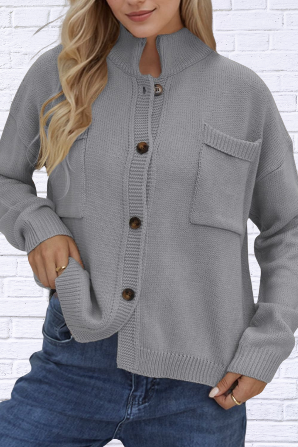 Button Up Long Sleeve Cardigan