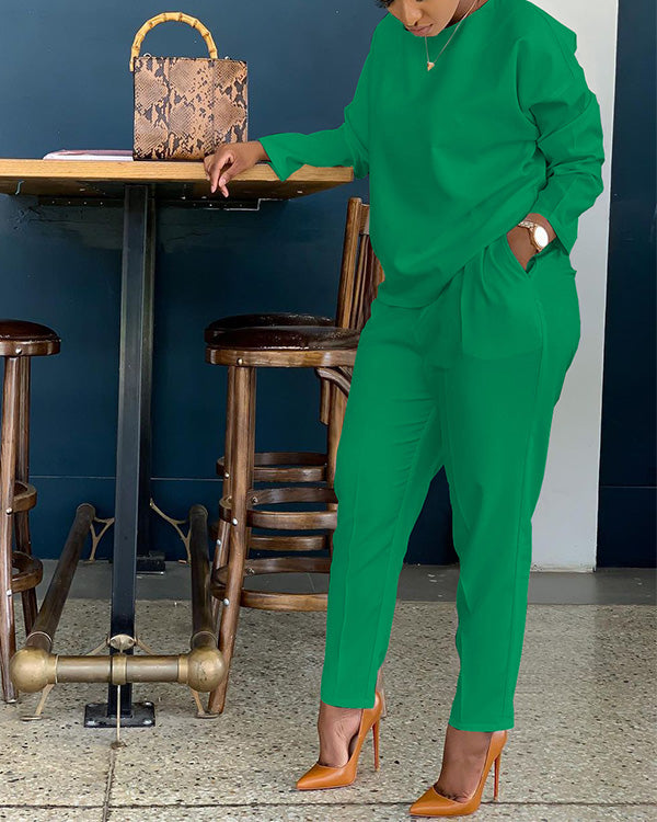 Clidress Suit Stlye T-shirt & Pant 2 Piece Set