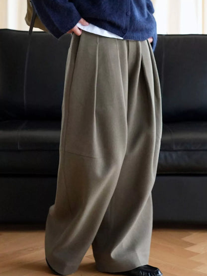 Pleated Wide-Leg Pants