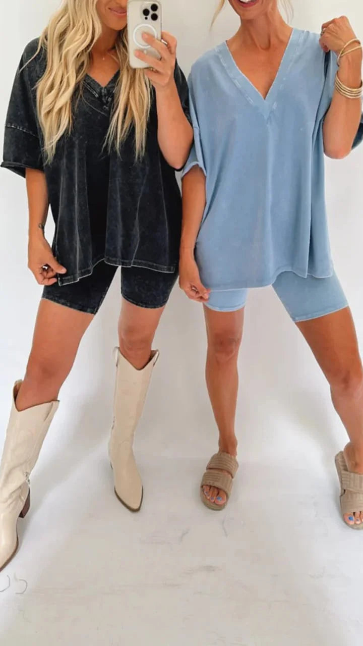 Women's Casual Washed Set