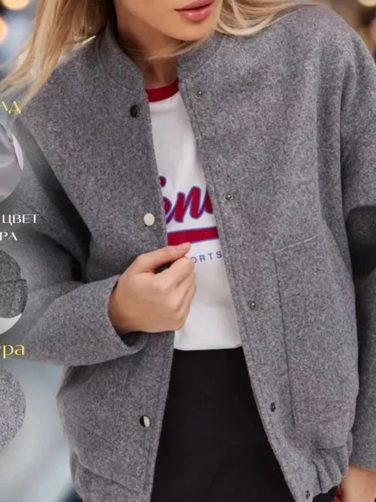 Snap-Button Bomber Jacket
